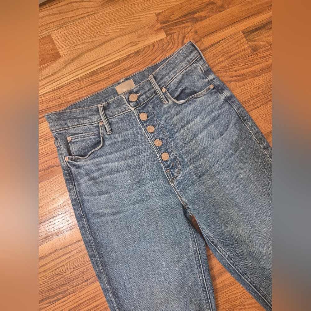 Mother The Pixie Dazzler Ankle Fray In Boogie Down Cotton Stretch Jeans(27) - Picture 6 of 13